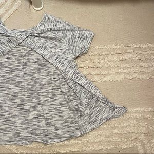 Lululemon Open Up Tie Back Tee - White and Grey